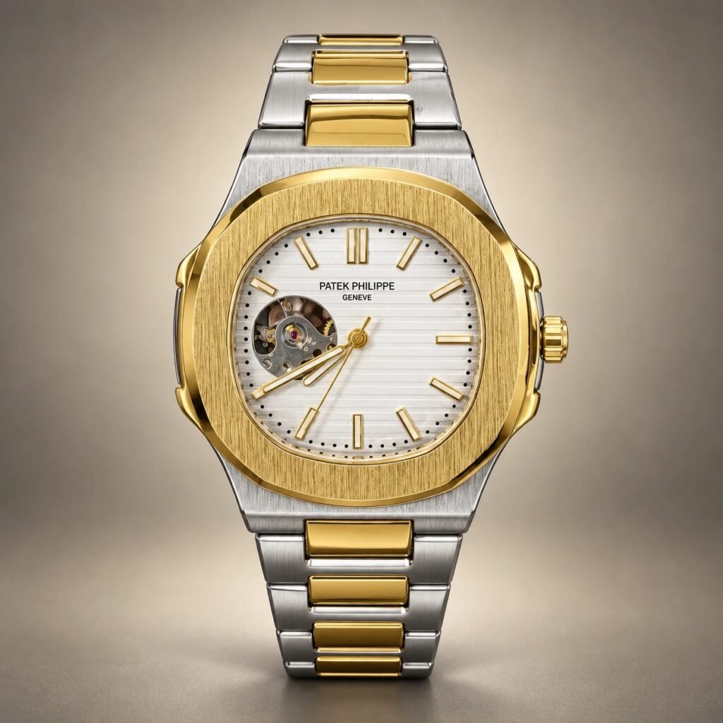 Мъжки Patek Philippe Nautilus Two-Tone White Dial Open Heart #361