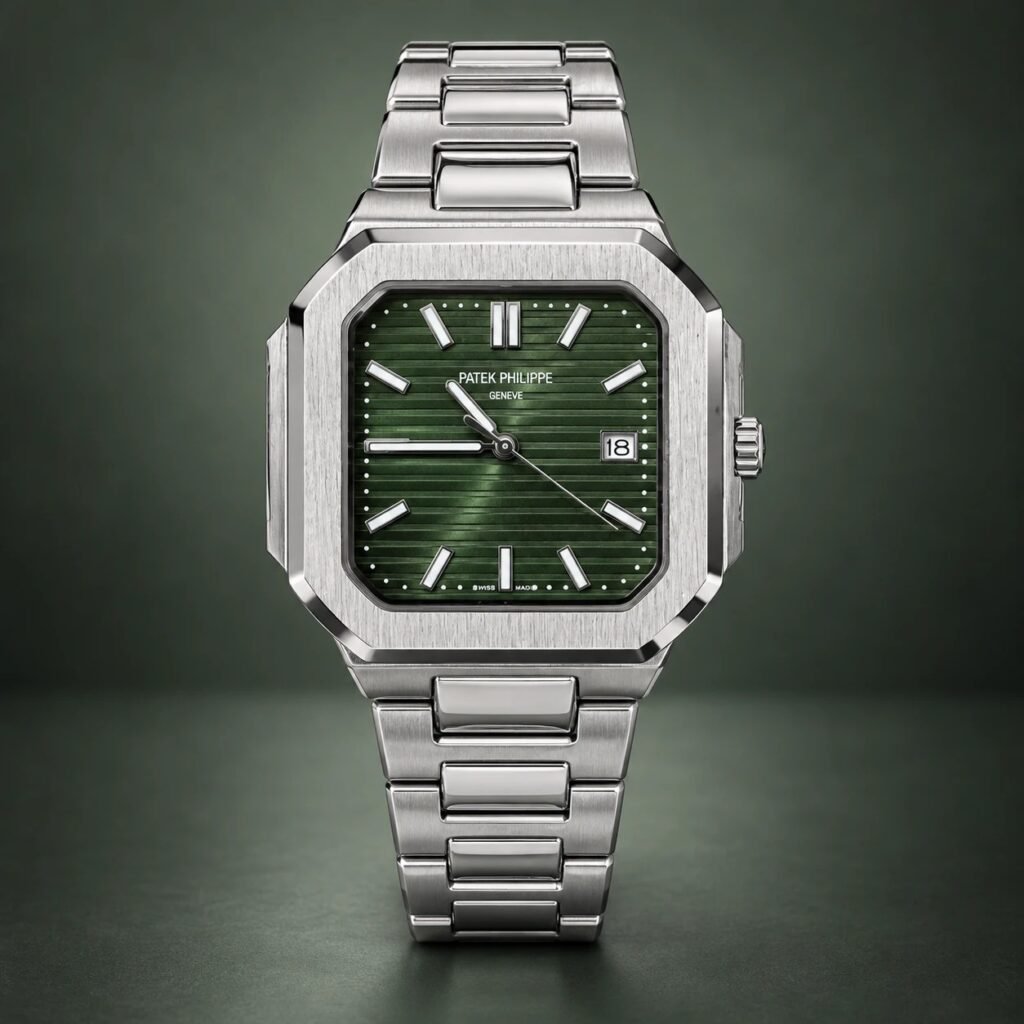Мъжки Patek Philippe Nautilus Square Green Dial Steel #355