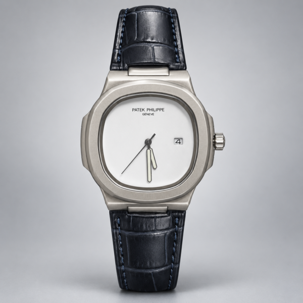 Мъжки Patek Philippe Nautilus White Dial Blue Leather #352