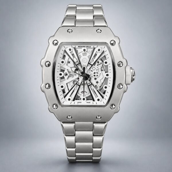 Мъжки Richard Mille RM27-03 Skeleton White / Steel #354