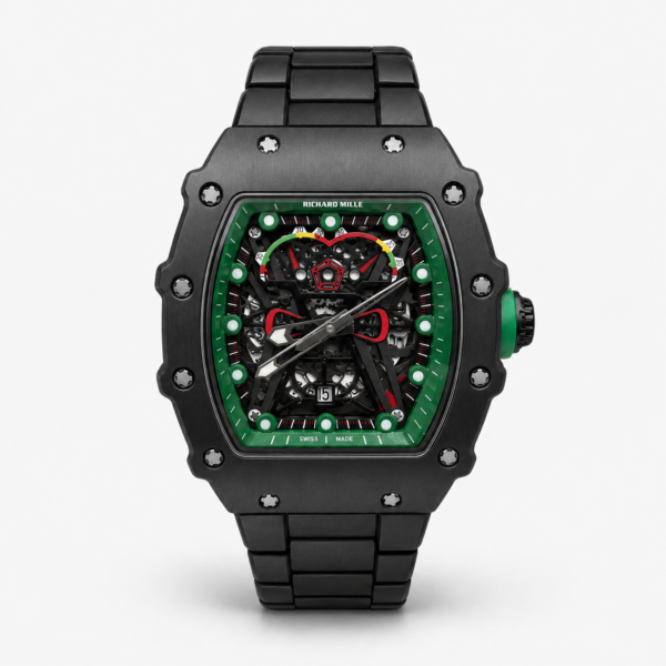 Мъжки Richard Mille Skeleton Green Bezel Black Ceramic #311