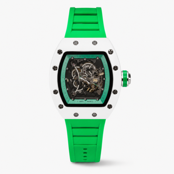 Мъжки Richard Mille Skeleton White Ceramic / Green #333