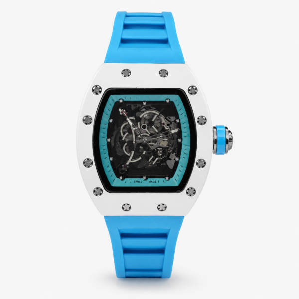 Мъжки Richard Mille Skeleton White Ceramic / Light Blue #335