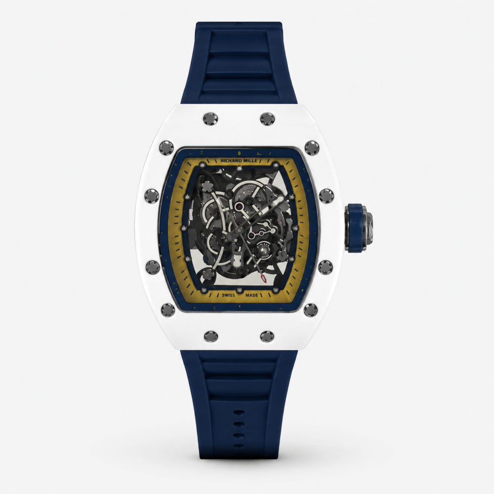 Мъжки Richard Mille Skeleton White Ceramic / Navy #330