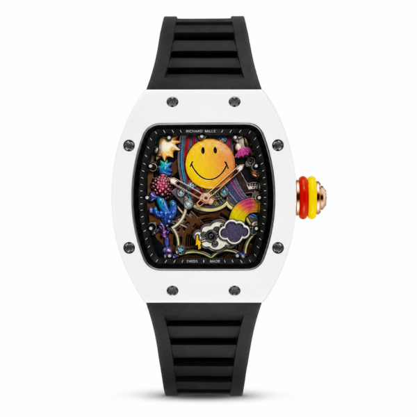 Мъжки Richard Mille Smiley White Ceramic / Black Rubber #324