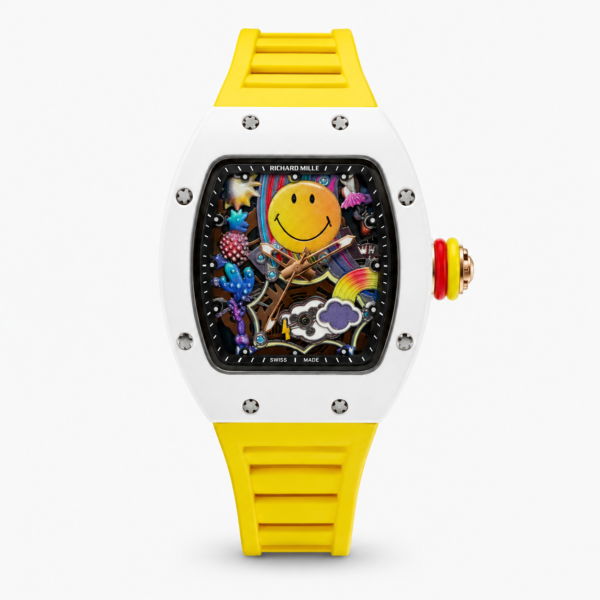 Мъжки Richard Mille Smiley White Ceramic / Yellow Rubber #328