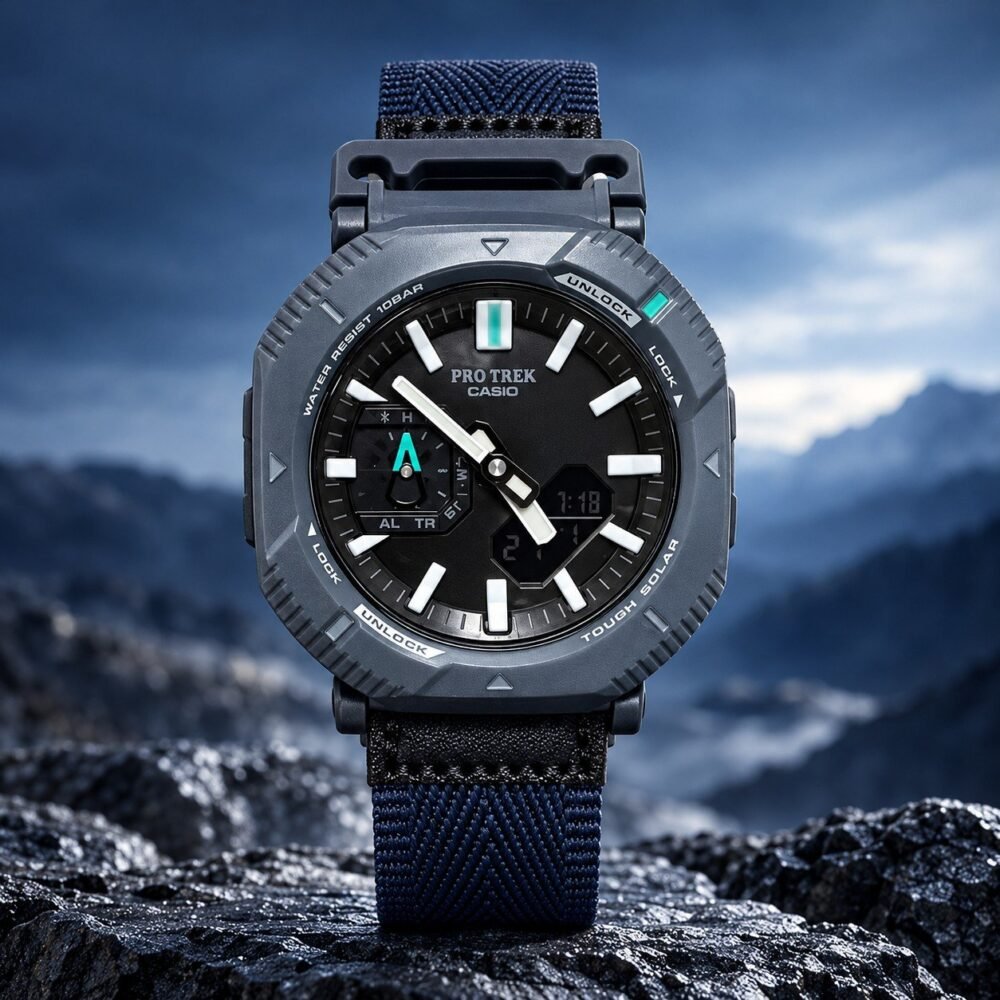Мъжки Casio Pro Trek Gunmetal / Navy Strap