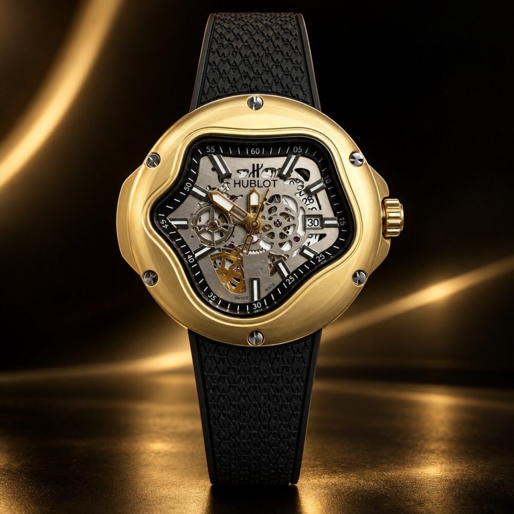 Мъжки Hublot Arsham Splash Skeleton Gold / Black Strap II