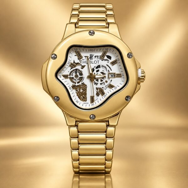 Мъжки Hublot Arsham Splash Skeleton Gold / White Dial Bracelet