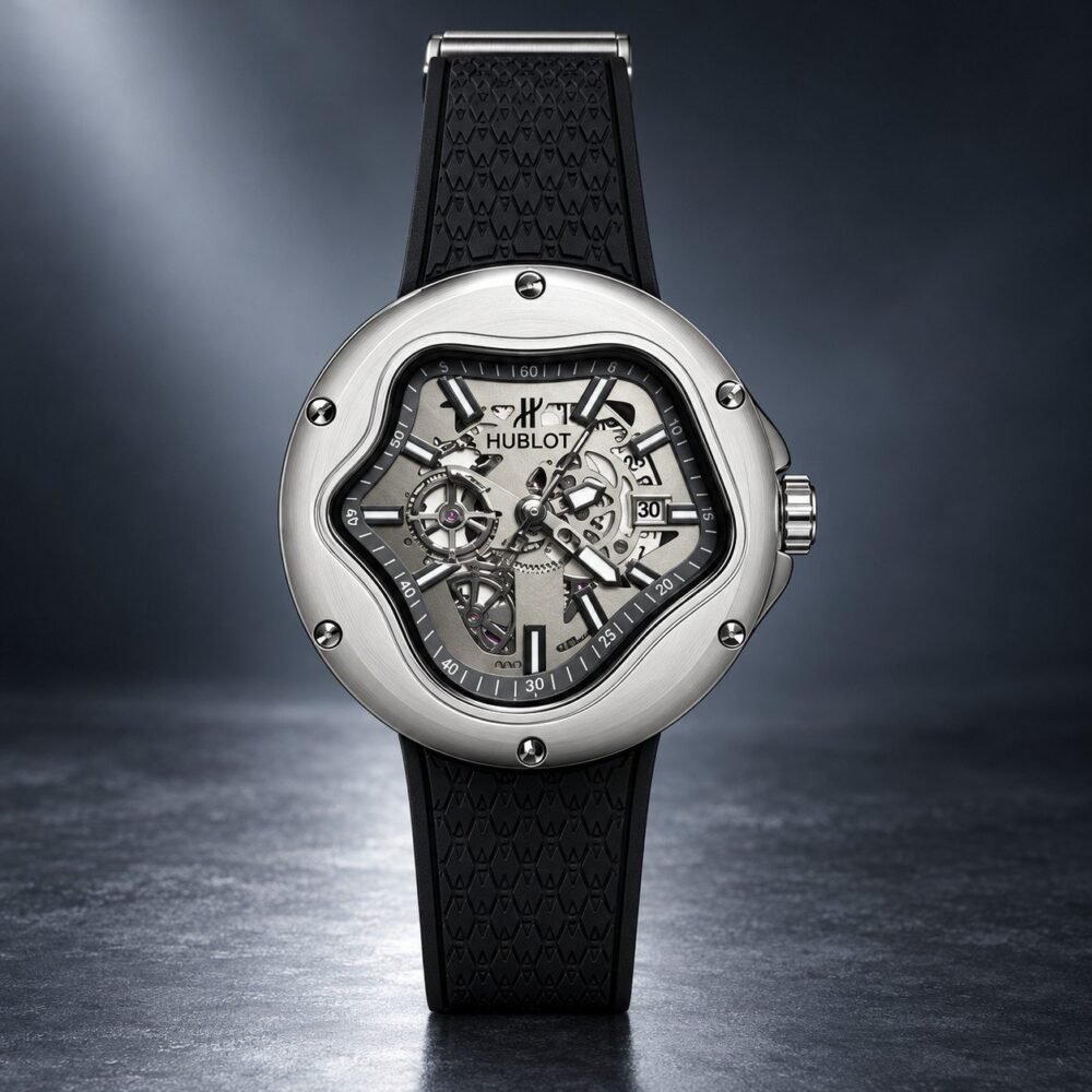 Мъжки Hublot Arsham Splash Skeleton Steel / Black Strap II