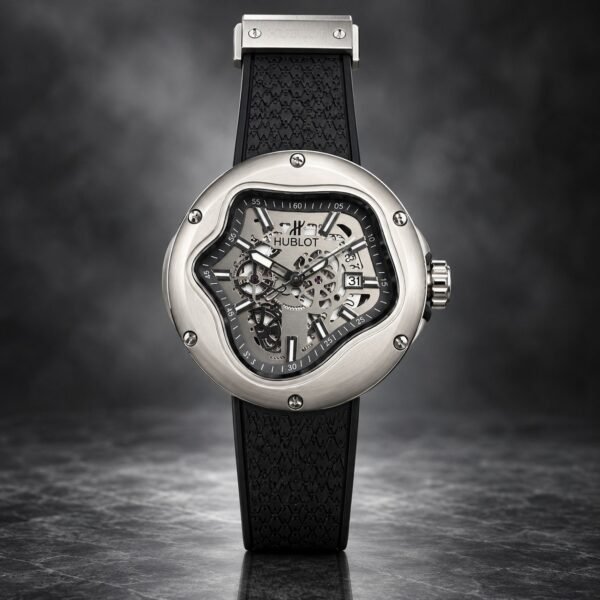 Мъжки Hublot Arsham Splash Skeleton Steel / Black Strap