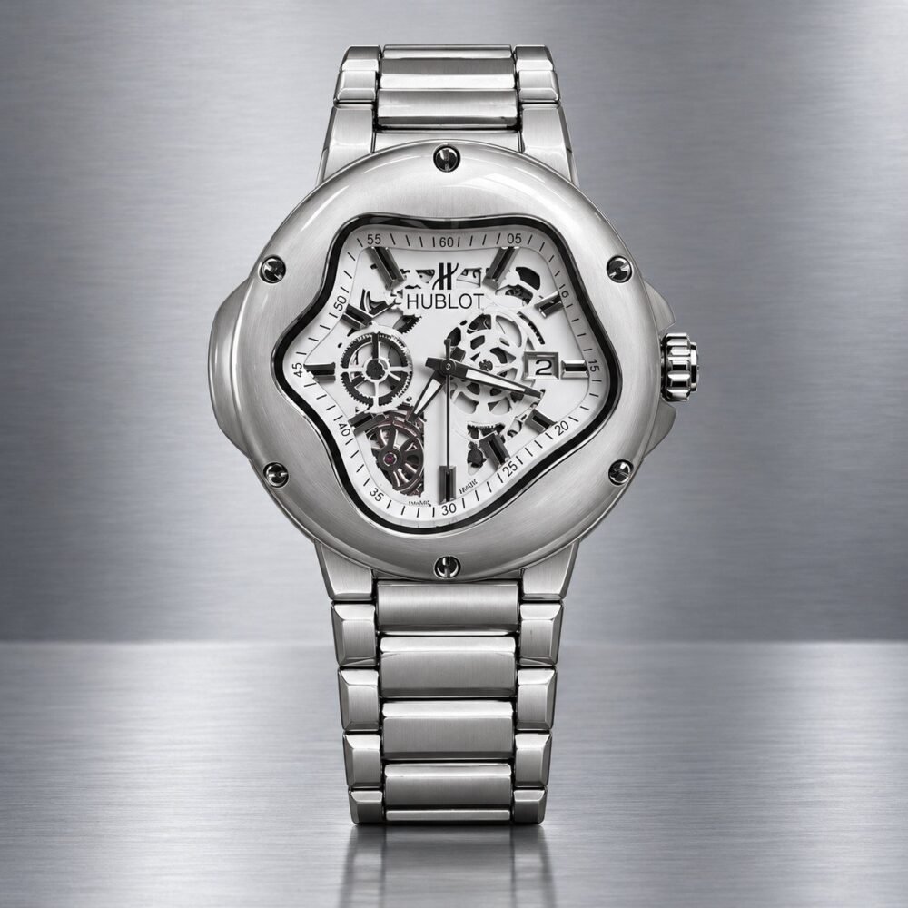 Мъжки Hublot Arsham Splash Skeleton Steel / White Dial Bracelet