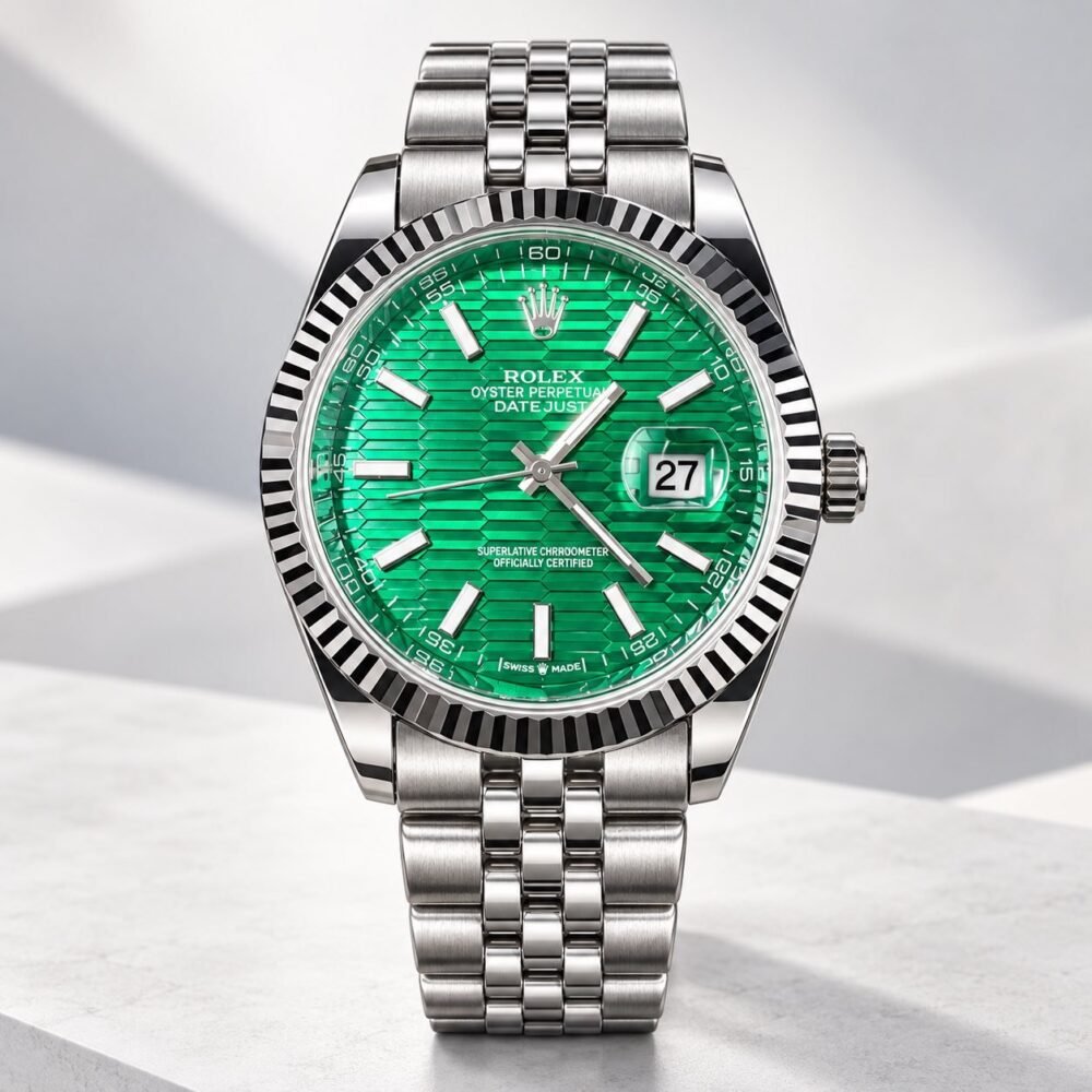 Мъжки Rolex Datejust Green Motif Dial Jubilee Steel